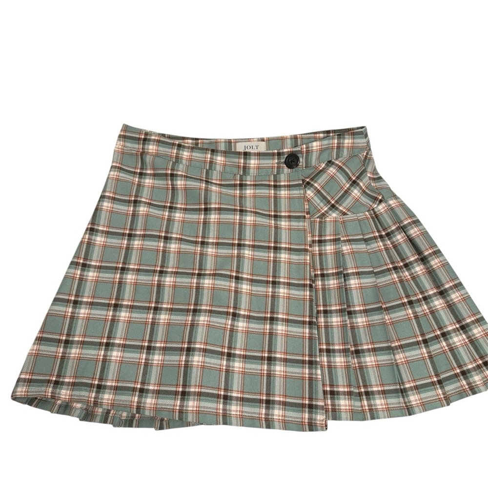Jolt high waist plaid gingham pleated tennis mini skirt 🦋